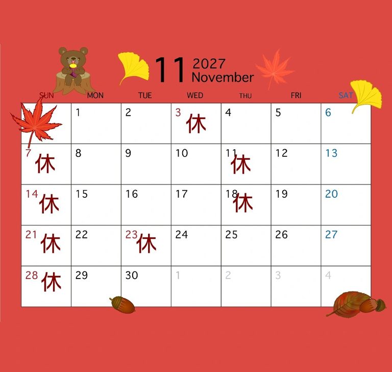 11月の診療予定のお知らせ